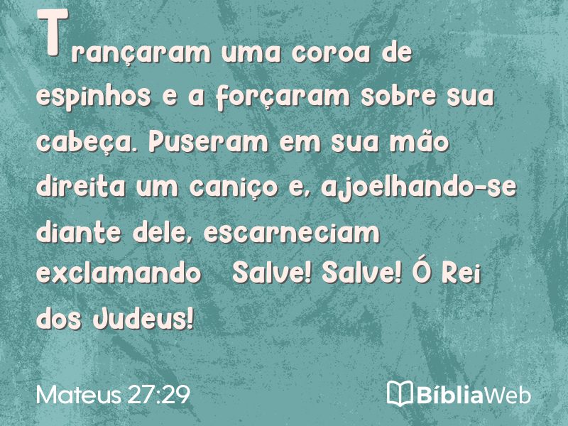Mateus 27:29 em imagem para compartilhar