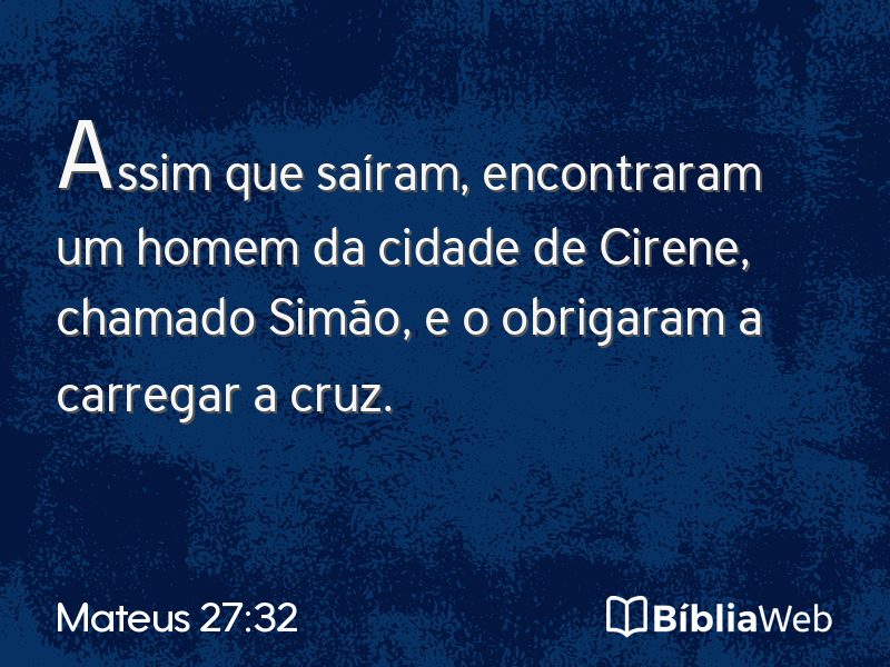 Mateus 27:32 em imagem para compartilhar