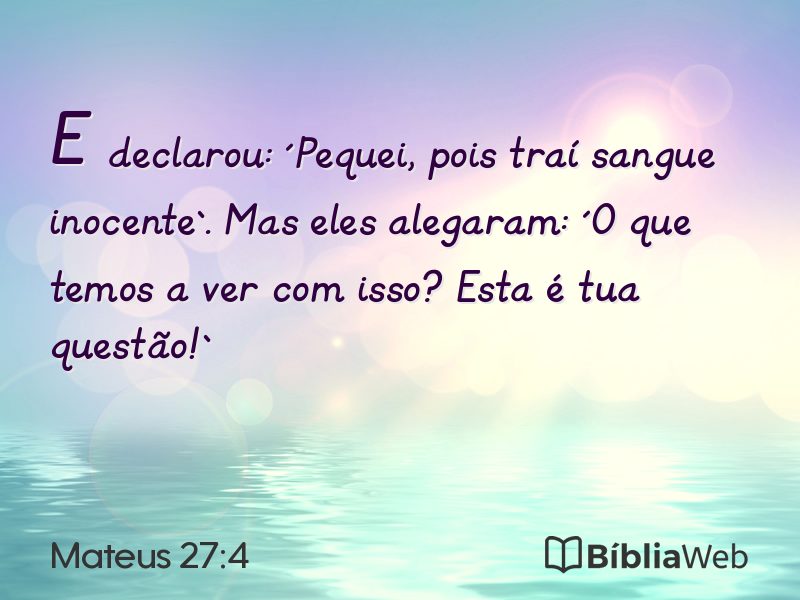 Mateus 27:4 em imagem para compartilhar