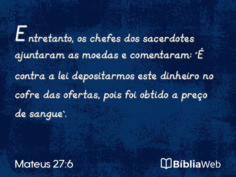 Mateus 27:6 em imagem para compartilhar