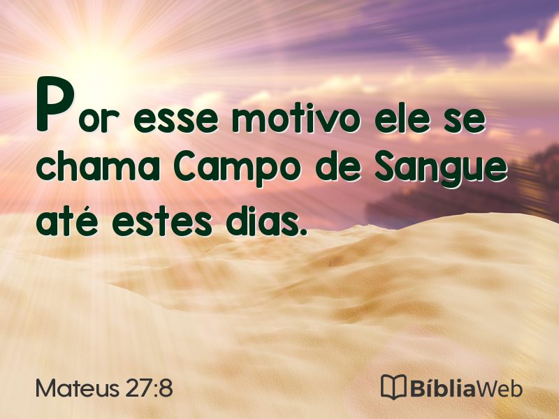 Mateus 27:8 em imagem para compartilhar