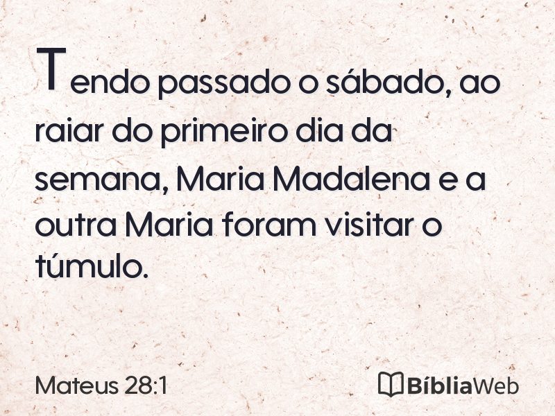 Mateus 28:1 em imagem para compartilhar