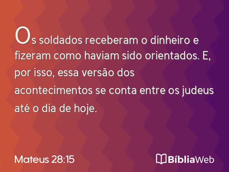 Mateus 28:15 em imagem para compartilhar
