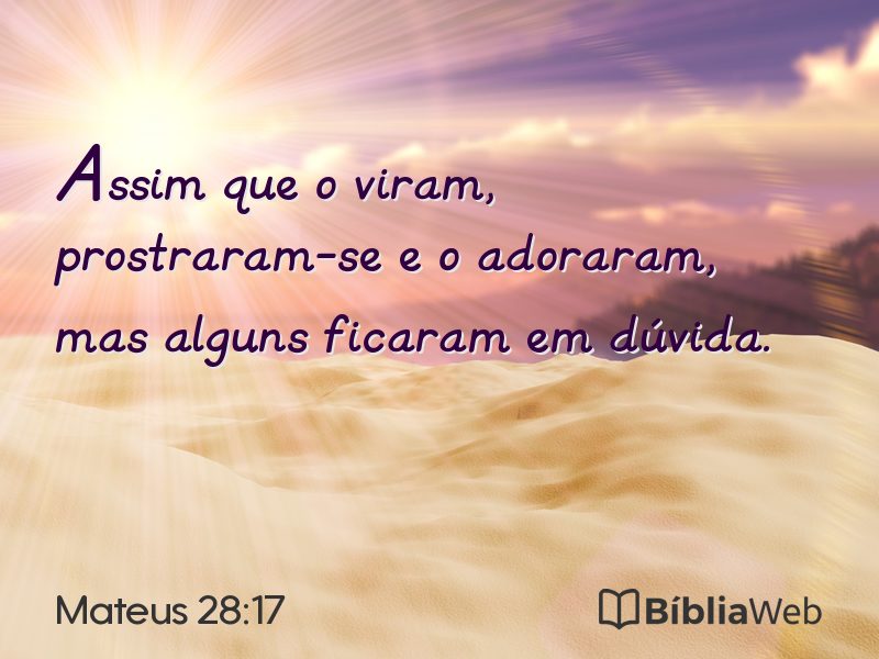 Mateus 28:17 em imagem para compartilhar