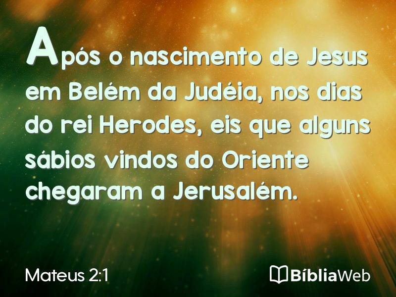 Mateus 2:1 em imagem para compartilhar