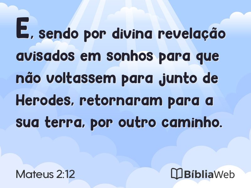 Mateus 2:12 em imagem para compartilhar