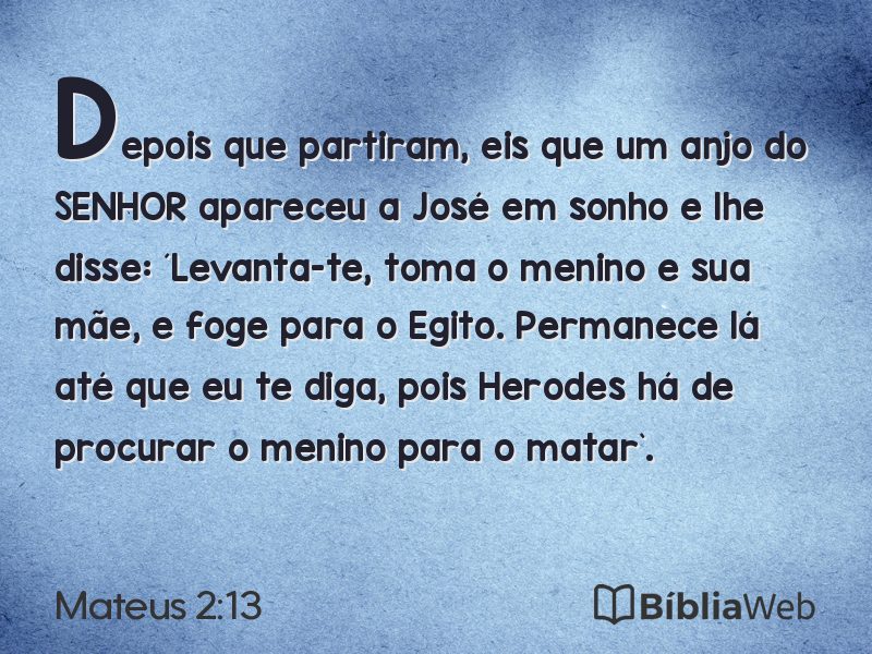 Mateus 2:13 em imagem para compartilhar