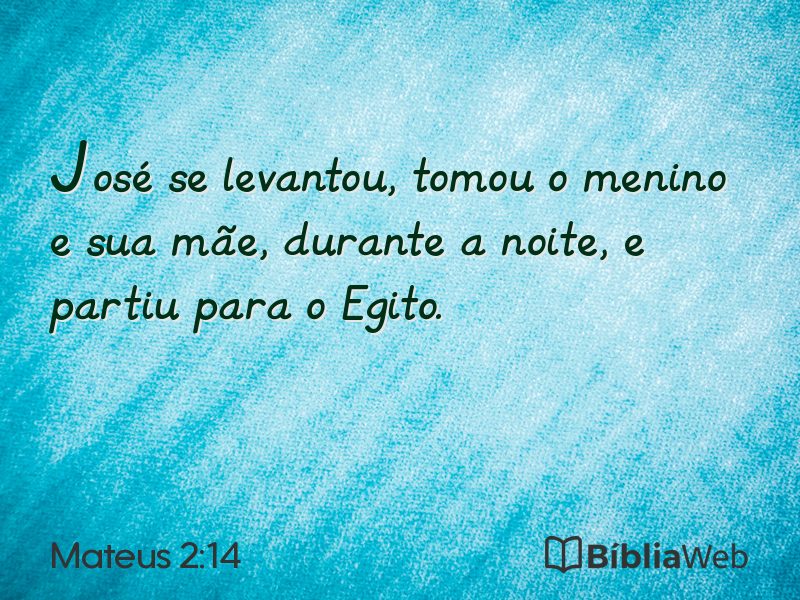 Mateus 2:14 em imagem para compartilhar
