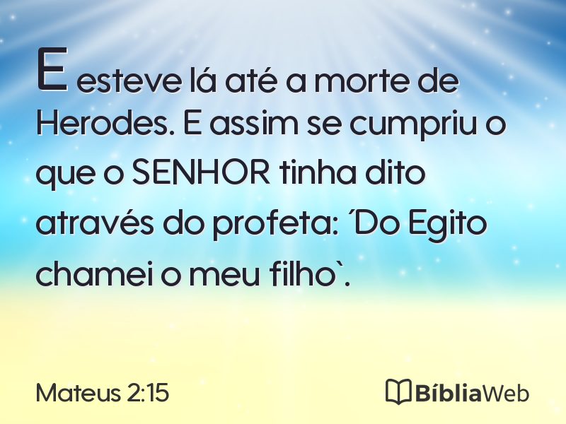 Mateus 2:15 em imagem para compartilhar