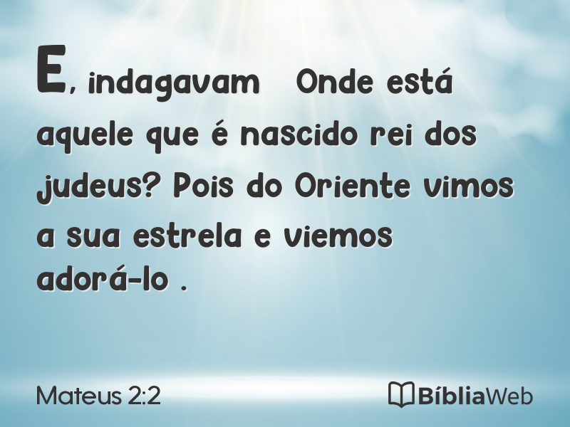 Mateus 2:2 em imagem para compartilhar
