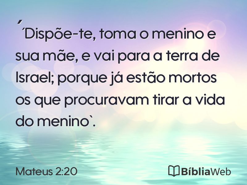 Mateus 2:20 em imagem para compartilhar