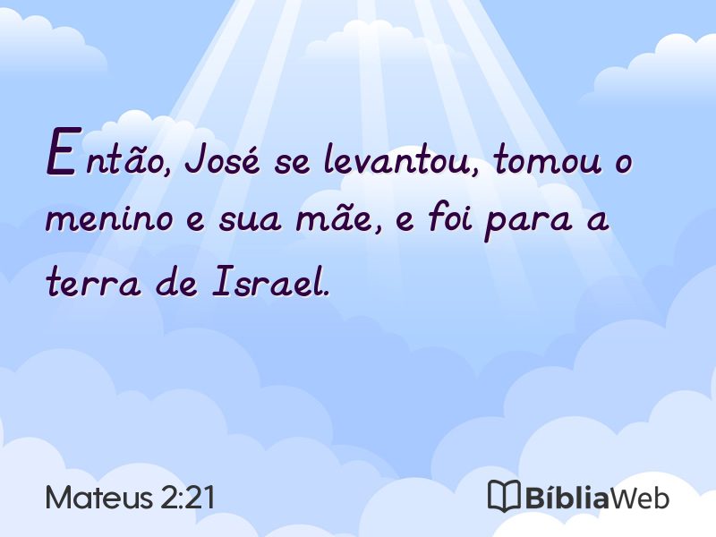 Mateus 2:21 em imagem para compartilhar