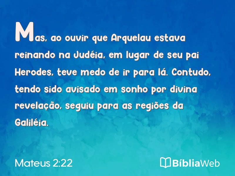 Mateus 2:22 em imagem para compartilhar