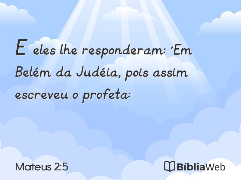 Mateus 2:5 em imagem para compartilhar
