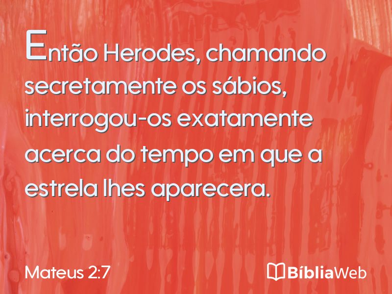 Mateus 2:7 em imagem para compartilhar