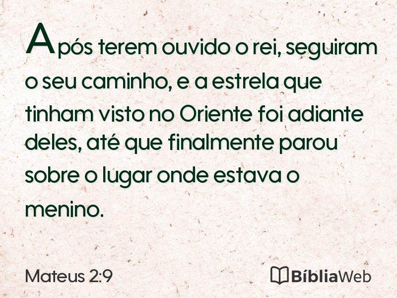 Mateus 2:9 em imagem para compartilhar