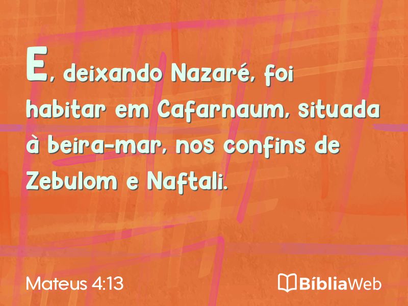 Mateus 4:13 em imagem para compartilhar