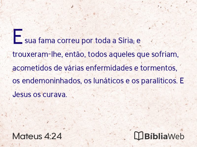 Mateus 4:24 em imagem para compartilhar