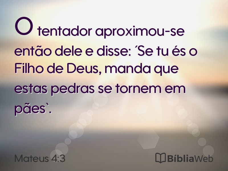 Mateus 4:3 em imagem para compartilhar