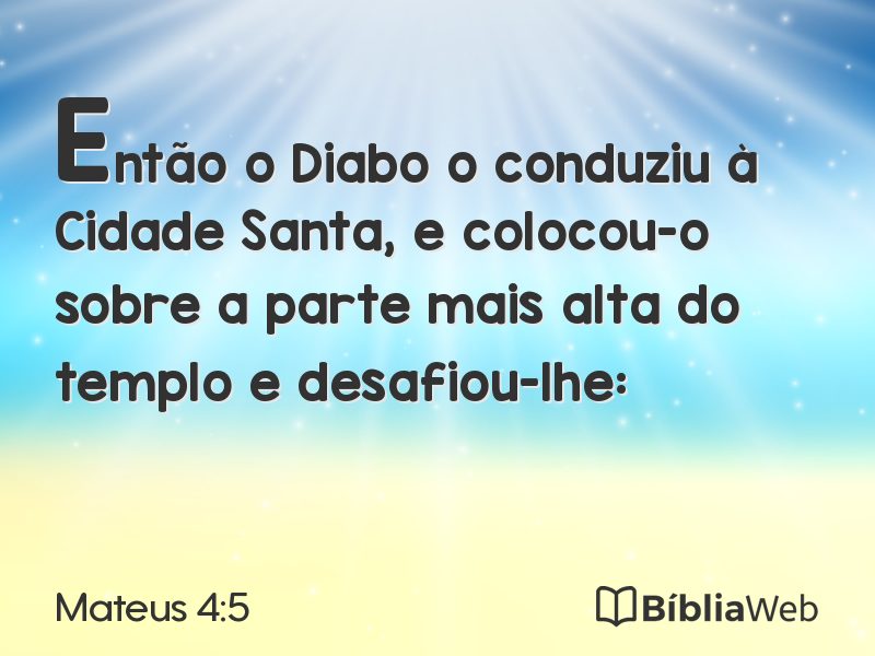 Mateus 4:5 em imagem para compartilhar