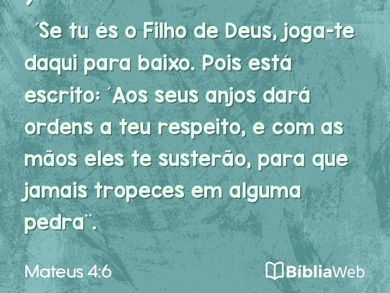 Mateus 4:6 em imagem para compartilhar