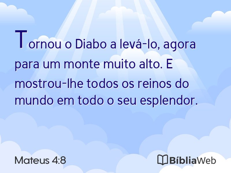 Mateus 4:8 em imagem para compartilhar