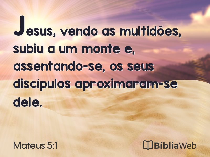 Mateus 5:1 em imagem para compartilhar