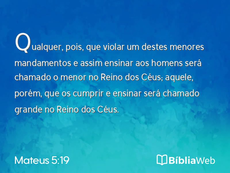 Mateus 5:19 em imagem para compartilhar