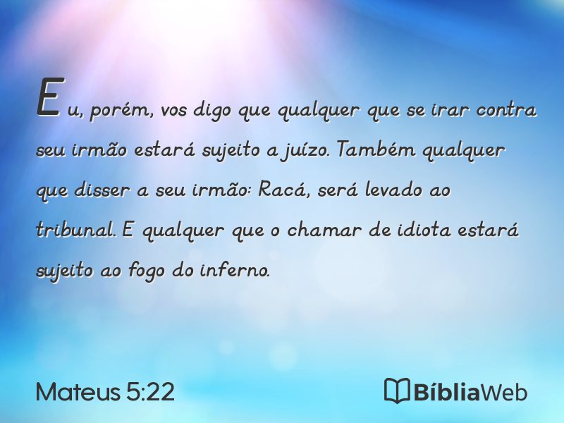 Mateus 5:22 em imagem para compartilhar