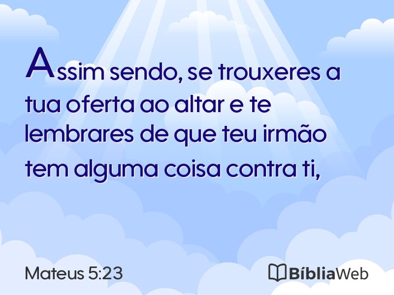 Mateus 5:23 em imagem para compartilhar