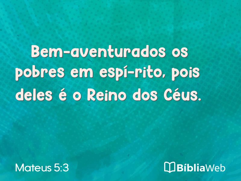 Mateus 5:3 em imagem para compartilhar