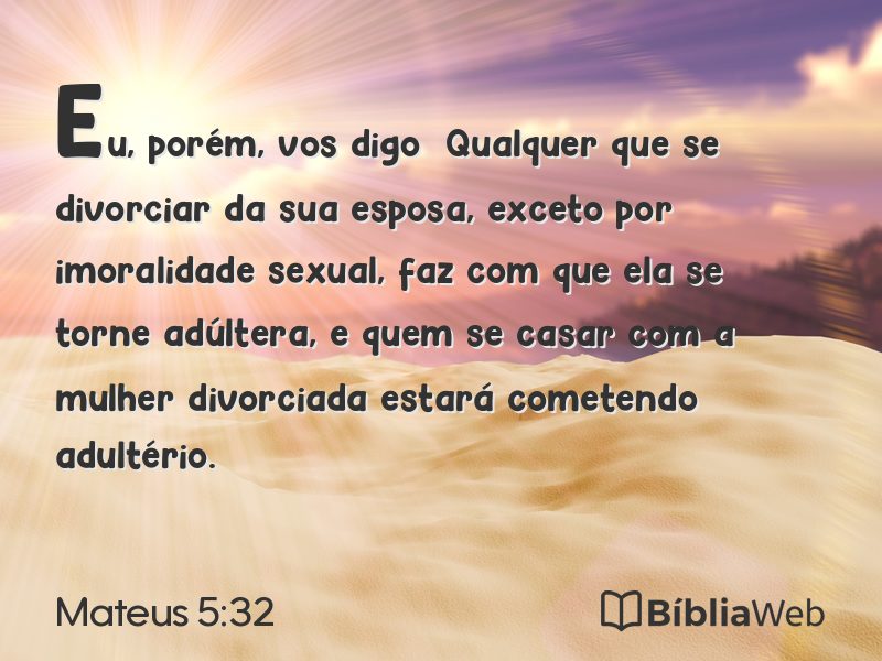 Mateus 5:32 em imagem para compartilhar