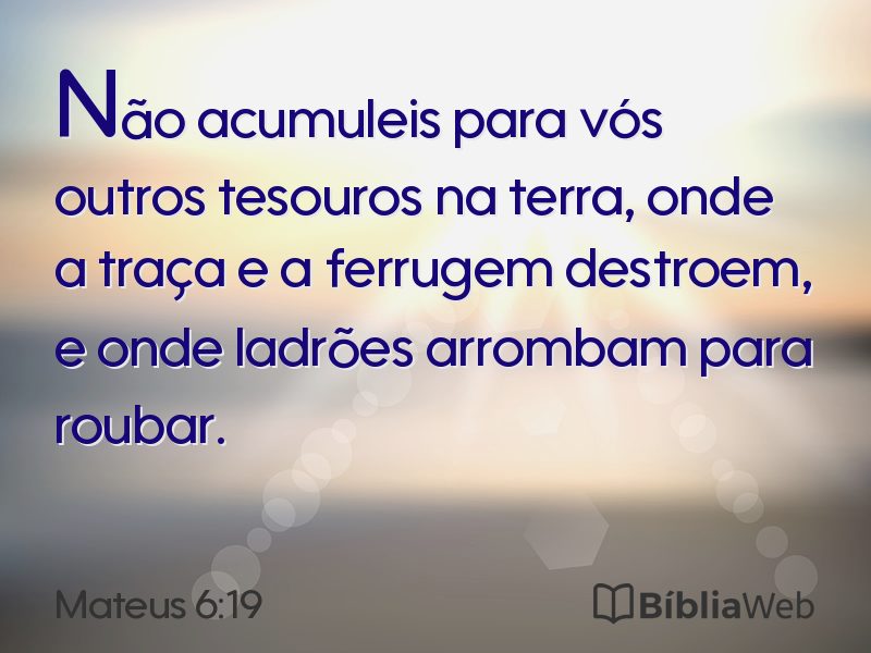 Mateus 6:19 em imagem para compartilhar