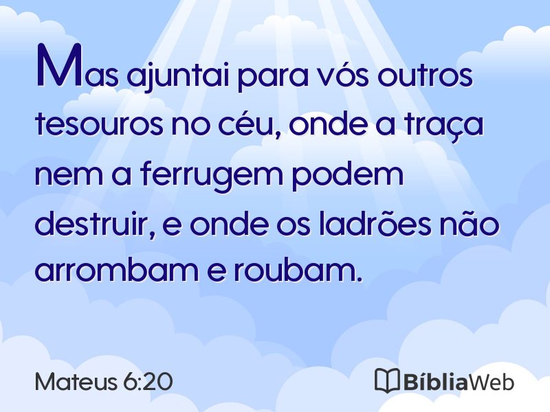 Mateus 6:20 em imagem para compartilhar