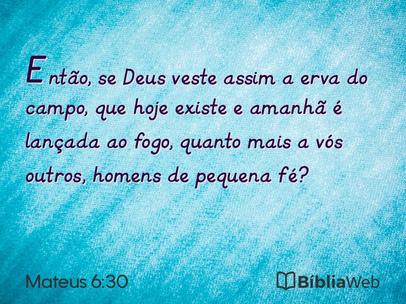 Mateus 6:30 em imagem para compartilhar