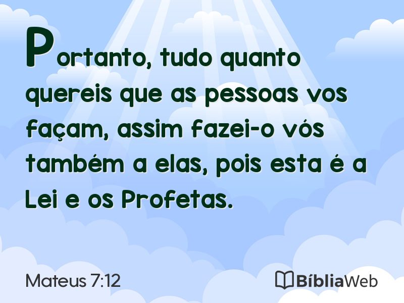 Mateus 7:12 em imagem para compartilhar