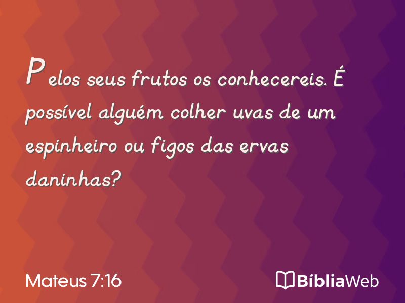 Mateus 7:16 em imagem para compartilhar