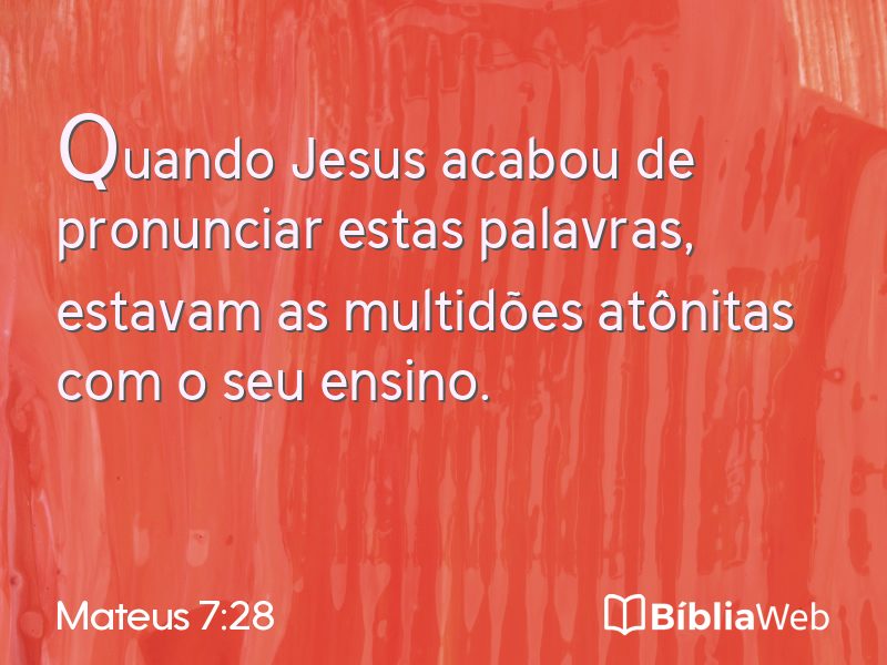 Mateus 7:28 em imagem para compartilhar