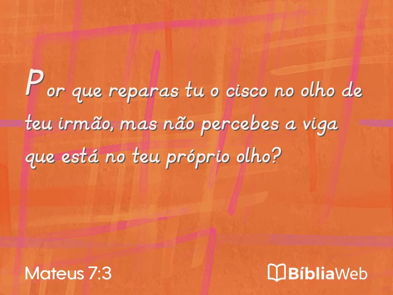 Mateus 7:3 em imagem para compartilhar