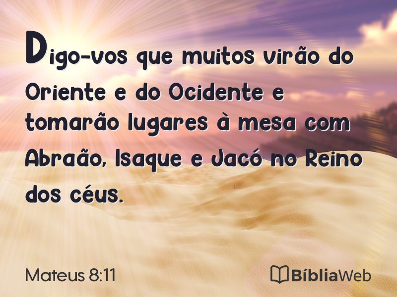 Mateus 8:11 em imagem para compartilhar