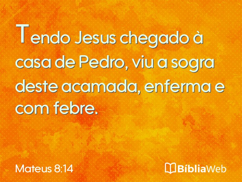 Mateus 8:14 em imagem para compartilhar