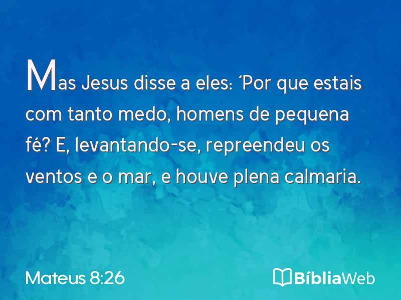 Mateus 8:26 em imagem para compartilhar