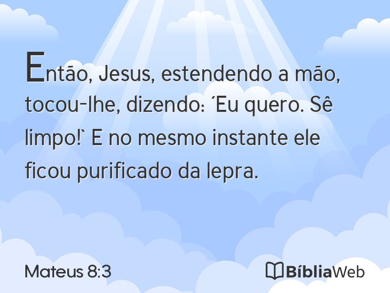 Mateus 8:3 em imagem para compartilhar