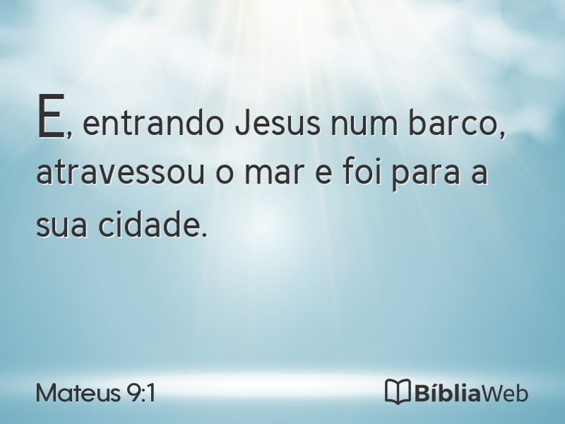 Mateus 9:1 em imagem para compartilhar