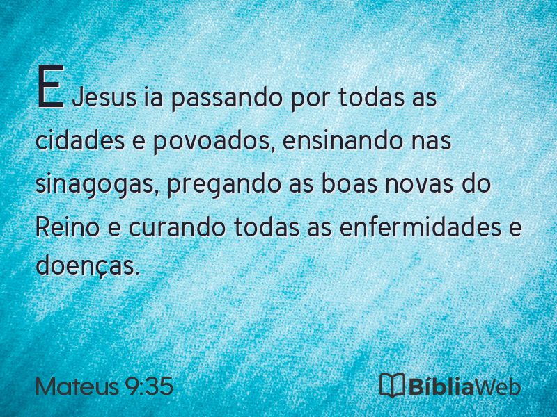 Mateus 9:35 em imagem para compartilhar