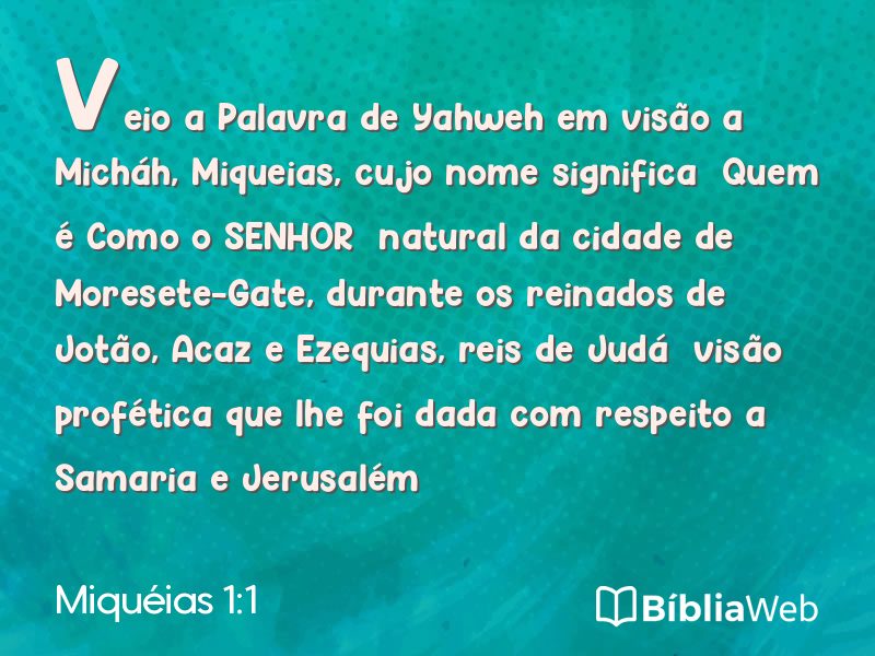 Miquéias 1:1 em imagem para compartilhar