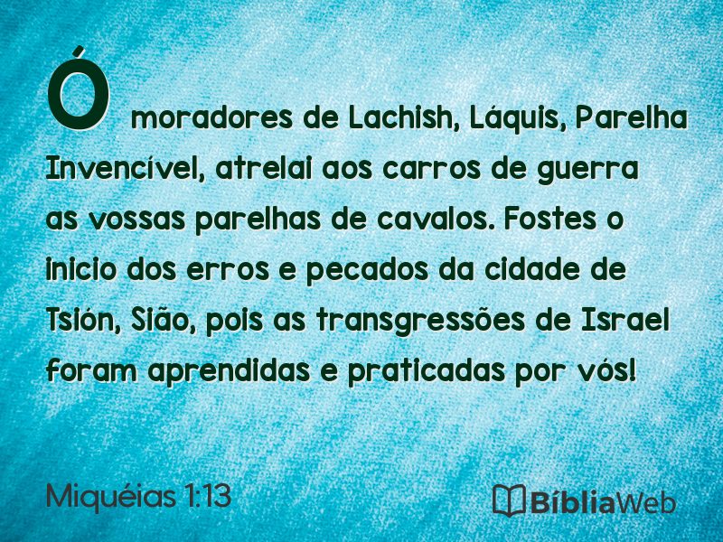 Miquéias 1:13 em imagem para compartilhar