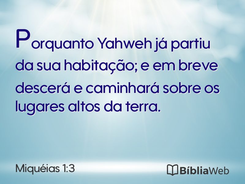 Miquéias 1:3 em imagem para compartilhar