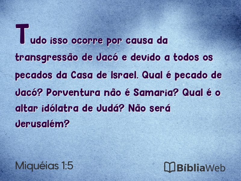 Miquéias 1:5 em imagem para compartilhar