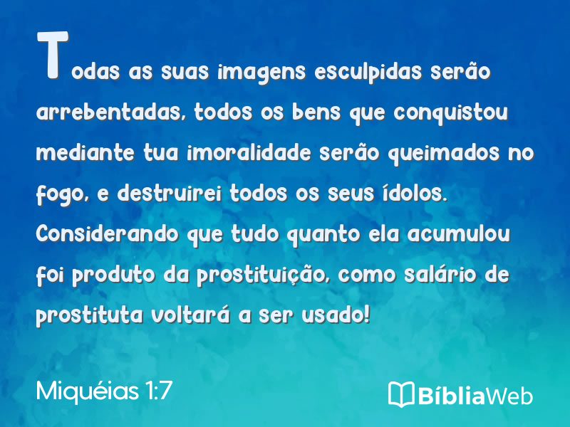 Miquéias 1:7 em imagem para compartilhar